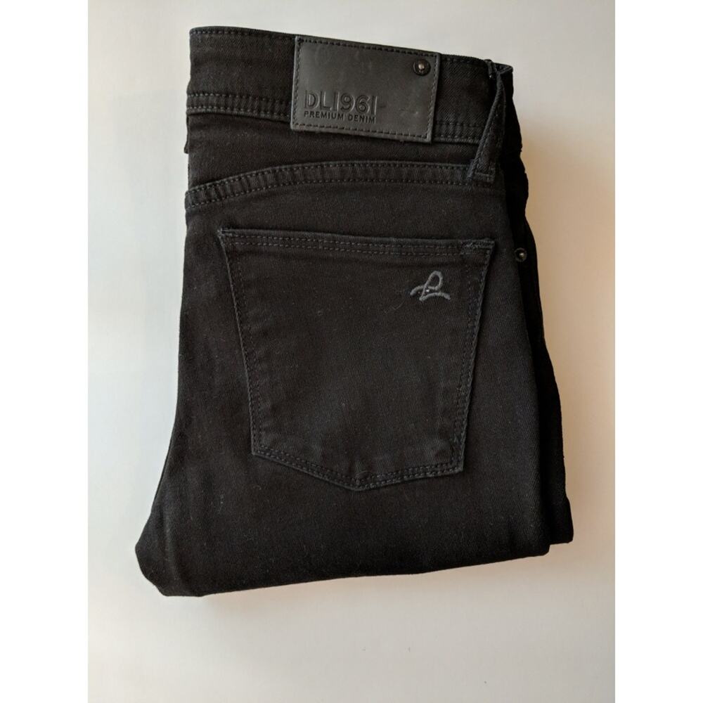 DL1961 Grace Slim Straight Leg Jean Black Mid Rise 24 New